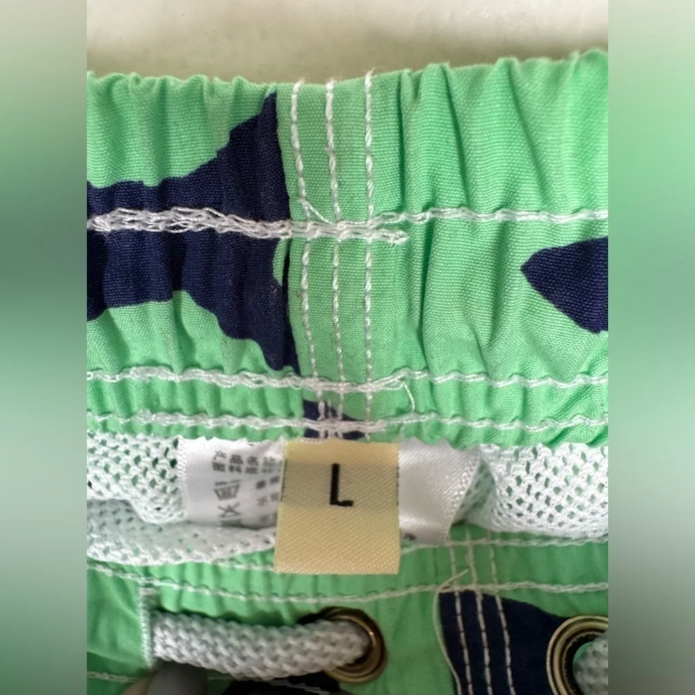 Men’s Shark Swim Trunks Color Blue/Green Size L
